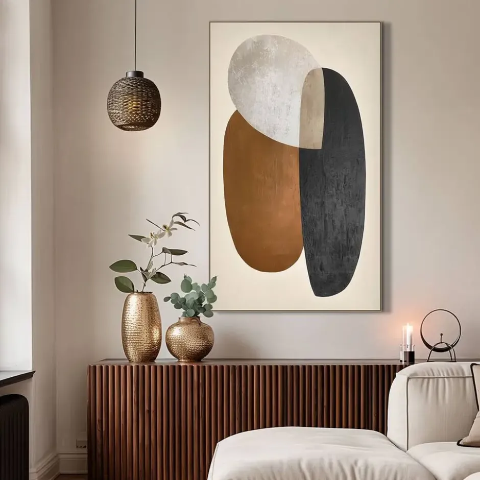 Schilderij Abstract warm - multikleur - 118x70 cm