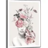 Schilderij Bloemenvrouw - 70 x 50 - Roze
