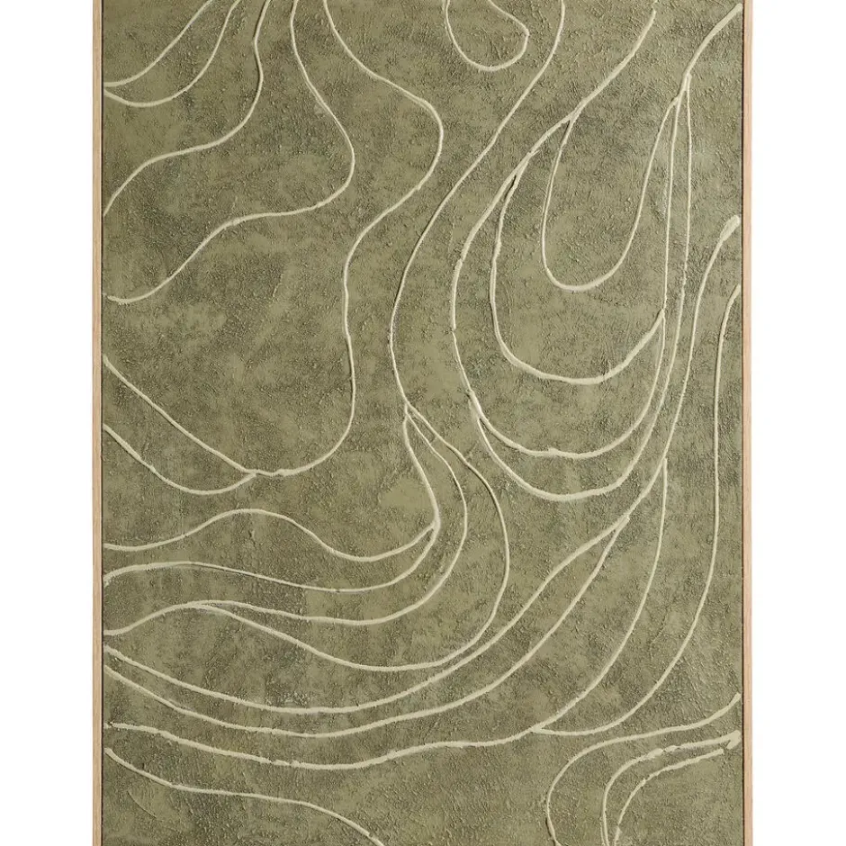 Schilderij Bobbie Abstract - groen - 80x60 cm