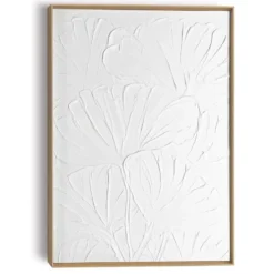 Schilderij 3D Art Bloemen - 70 x 50 - Wit