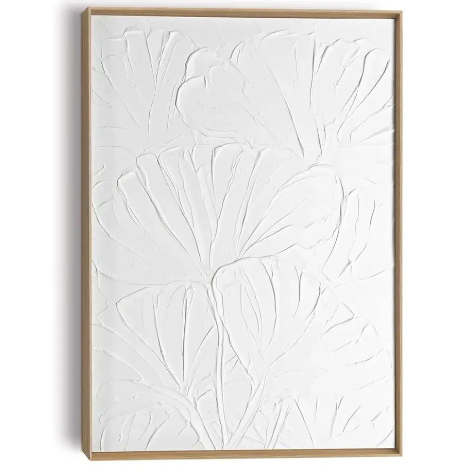 Schilderij 3D Art Bloemen - 70 x 50 - Wit