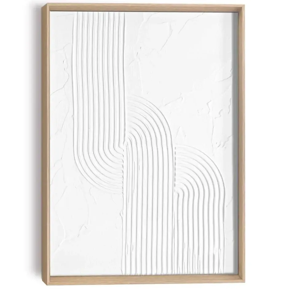 Schilderij 3D Art Contourspel - 40 x 30 - Wit