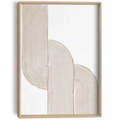Schilderij 3D Art Knoop - 40 x 30 - Beige