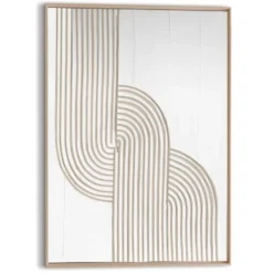 Schilderij 3D Art Organische Flow - 70 x 50 - Beige