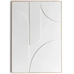Schilderij 3D Art Rustige Structuur - 100 x 70 - Wit