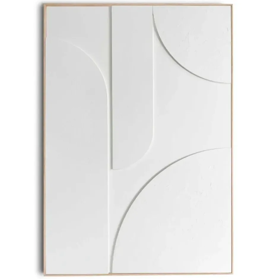 Schilderij 3D Art Rustige Structuur - 100 x 70 - Wit