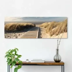 Schilderij Duinen - 40 x 118 - Beige