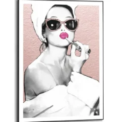 Schilderij Lipstick Beauty - 70 x 50 - Roze