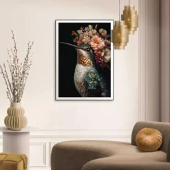 Schilderij Lovely Hummingbird - 70 x 50 - Bont
