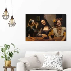 Schilderij Meidenavond - 60 x 90 - Bruin