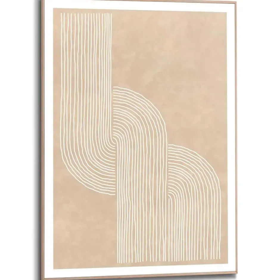 Schilderij Organische Lijnen - 70 x 50 - Beige