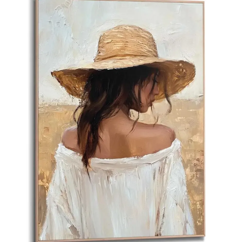 Schilderij Summer Lady - 70 x 50 - Beige