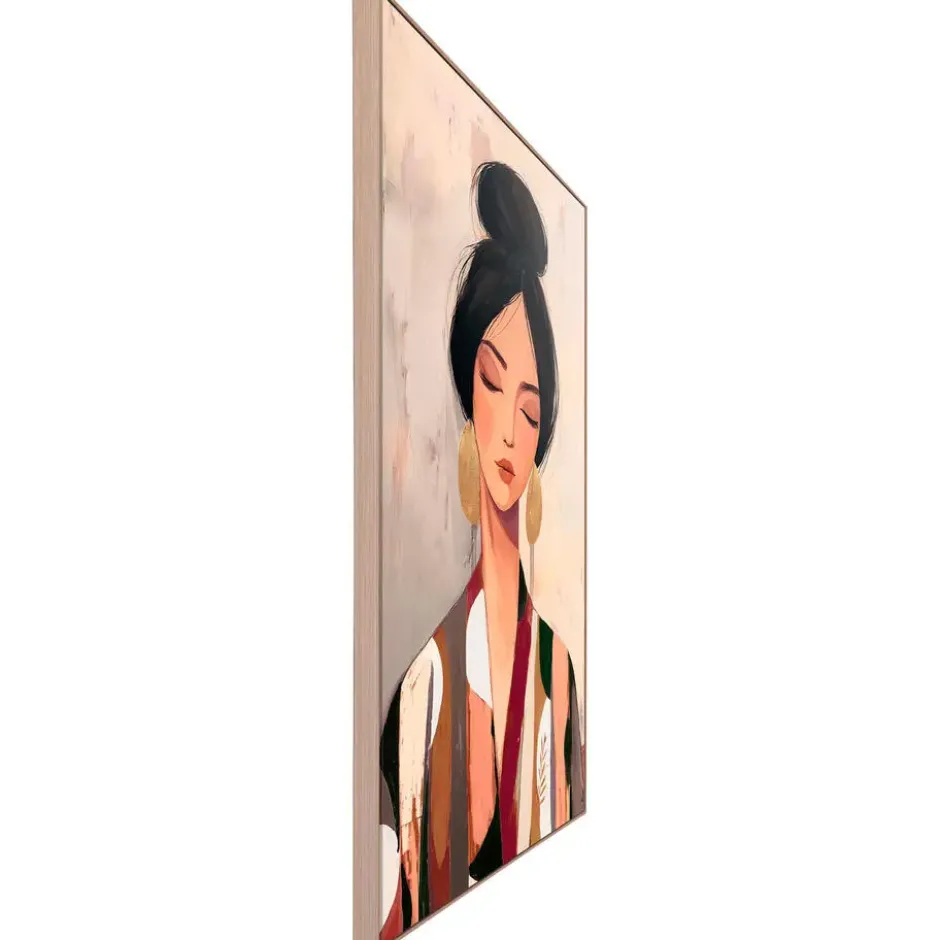 Schilderij Vrouw met knot - 118x70 cm