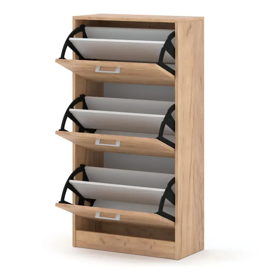 Schoenenkast ADA craft goud– kantelbaar, 60x28x116 cm