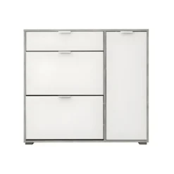 Schoenenkast ARIETTA - 102 cmx33 cmx95 cm - Grijs Wit Hout paneel