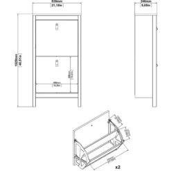 Schoenenkast Madeira - zwart - 102,9x53,8x24,6 cm