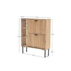 Schoenenkast met 2 laden van hout en metaal