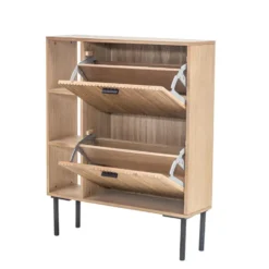 Schoenenkast met 2 laden van hout en metaal