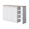 Schoenenkast SKAIDO - 120 cmx30 cmx80 cm - Natuurlijk licht Wit Hout paneel