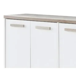 Schoenenkast SKAIDO - 120 cmx30 cmx80 cm - Natuurlijk licht Wit Hout paneel