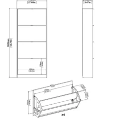 Schoenenkast Wit - 70x24x162cm - Shoes