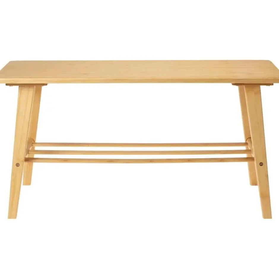Schoenenrek bankje - 2-laags - bamboe - 80 x 30 x 40 cm