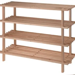 Schoenenrek - 4-laags - 77 x 26 x 65 cm - hout -schoenenstandaard