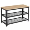 Schoenenrek met Industriële Look - Zwart Frame - 73x30x45cm