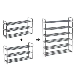 Schoenenrek - stapelbaar - 92x54x30 cm - zwart