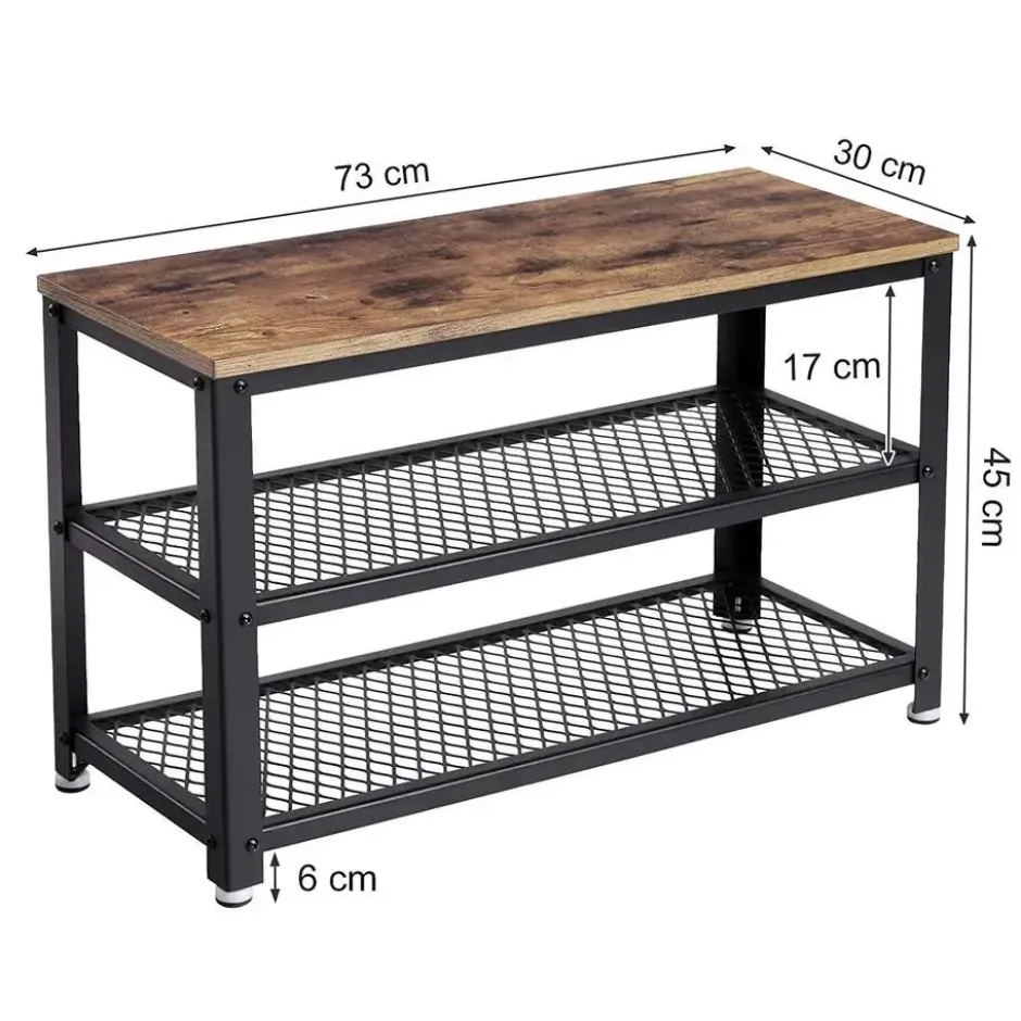 Schoenenrek - vintage - 73x45x30 cm - vintage bruin