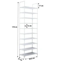 Schoenenrek voor 20 paar - Wit - 10 etages