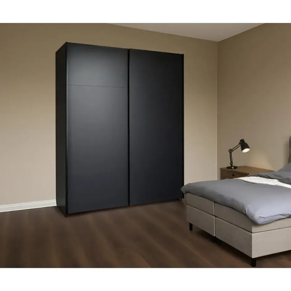 Schuifdeurkast Bergamo - antraciet - 221x178,5x66,6 cm