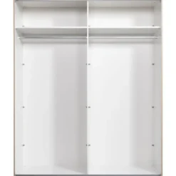 Schuifdeurkast Bergamo - eikenkleur - 221x178,5x66,6 cm