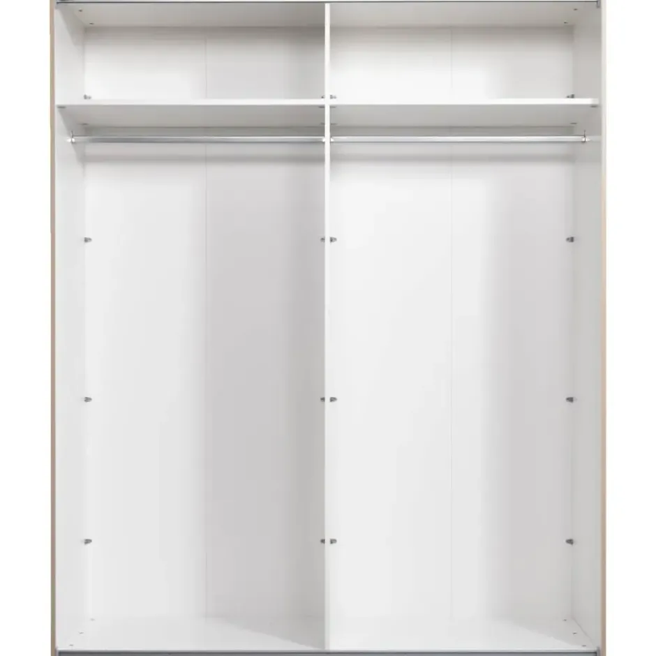 Schuifdeurkast Bergamo - eikenkleur - 221x178,5x66,6 cm