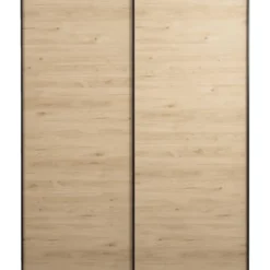 Schuifdeurkast Bergamo - eikenkleur - 221x178,5x66,6 cm