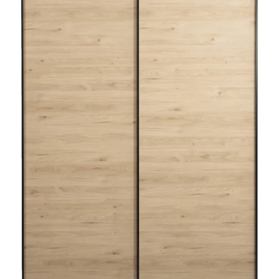 Schuifdeurkast Bergamo - eikenkleur - 221x178,5x66,6 cm
