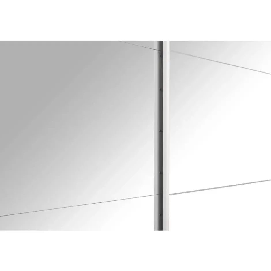 Schuifdeurkast Bergamo met spiegeldeuren - wit - 221x178,5x66,6 cm