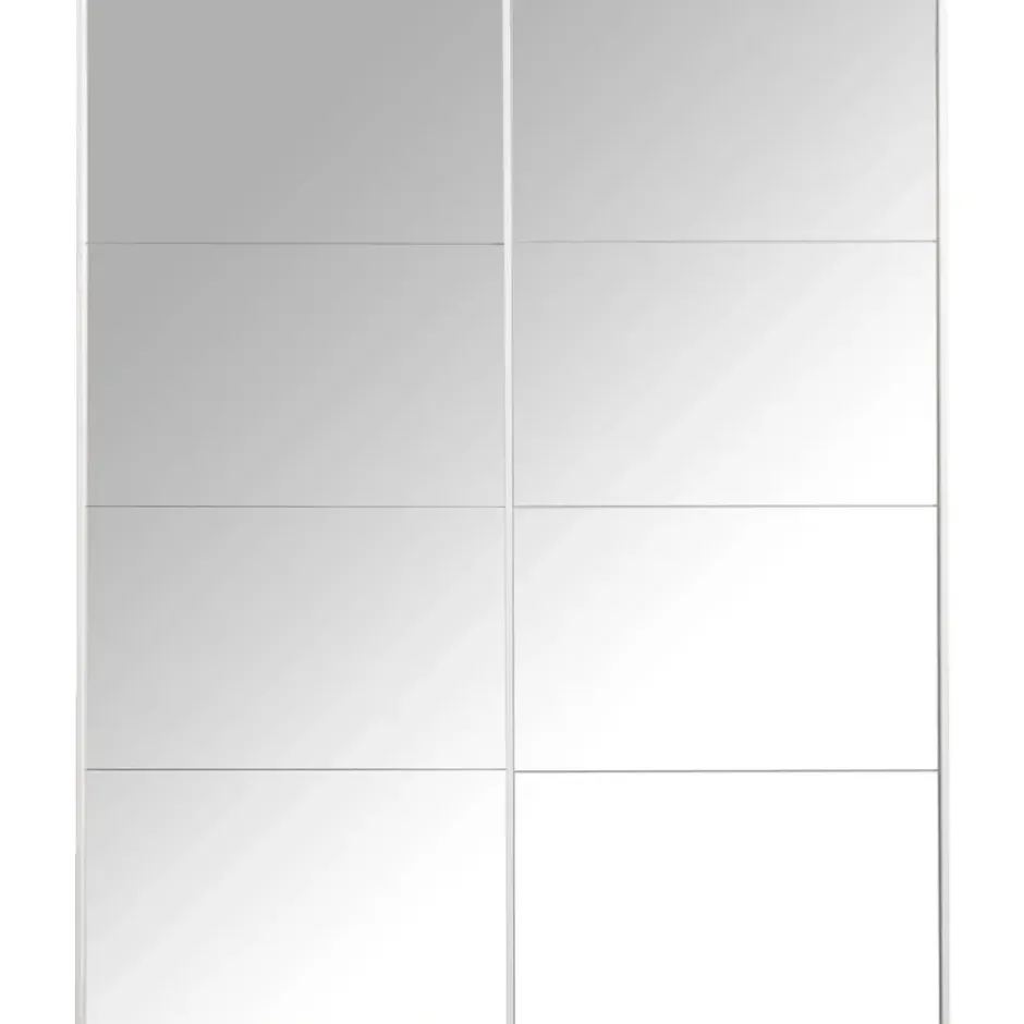 Schuifdeurkast Bergamo met spiegeldeuren - wit - 221x178,5x66,6 cm