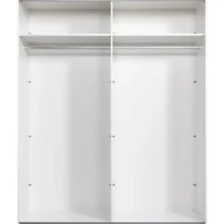 Schuifdeurkast Bergamo - wit - 221x178,5x66,6 cm