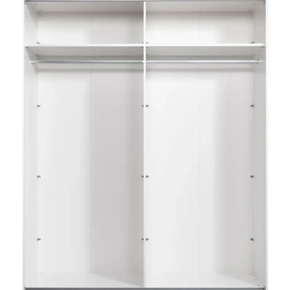 Schuifdeurkast Bergamo - wit - 221x178,5x66,6 cm