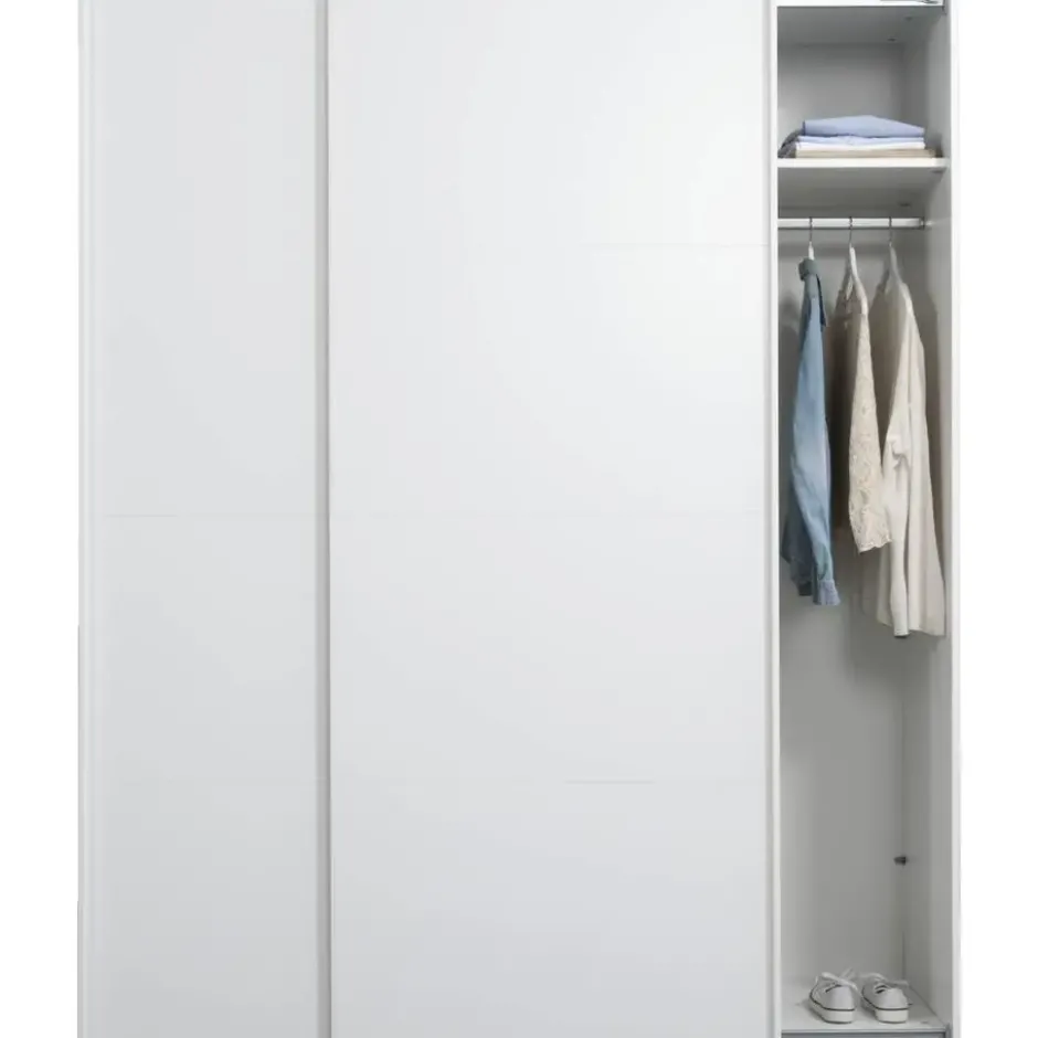 Schuifdeurkast Bergamo - wit - 221x178,5x66,6 cm