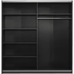Schuifdeurkast Genua - antraciet - 204x200x60 cm