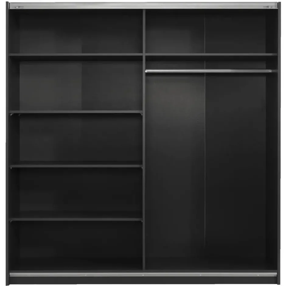 Schuifdeurkast Genua - antraciet - 204x200x60 cm