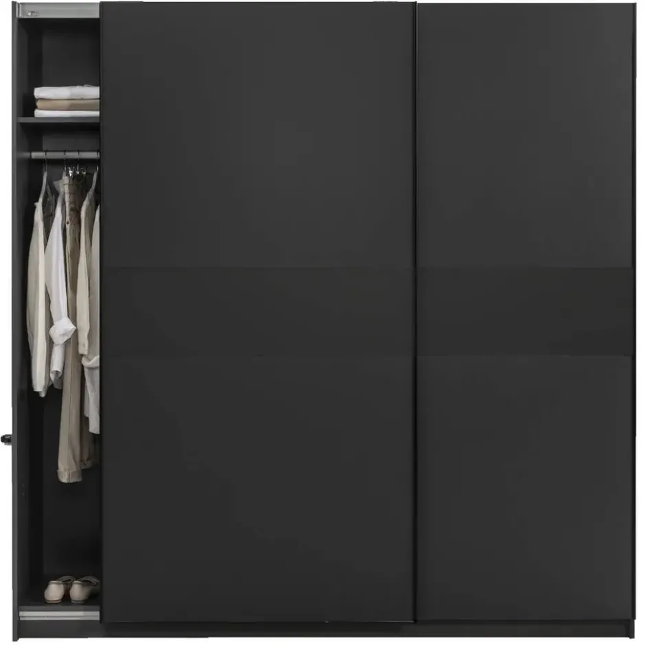 Schuifdeurkast Genua - antraciet - 204x200x60 cm