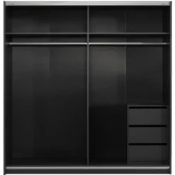 Schuifdeurkast Genua - antraciet - 204x200x60 cm