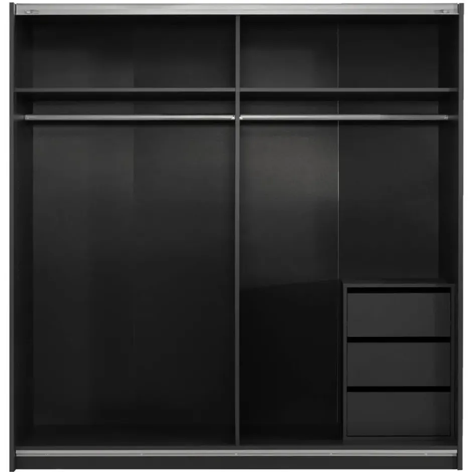 Schuifdeurkast Genua - antraciet - 204x200x60 cm
