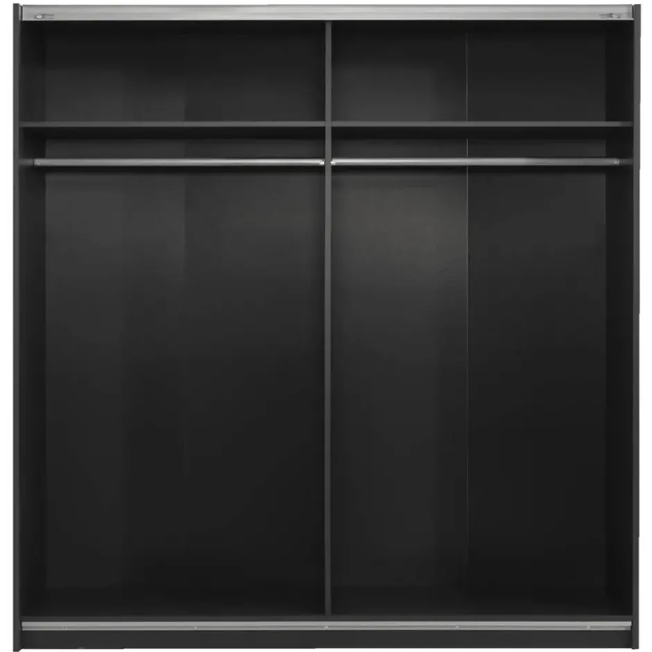 Schuifdeurkast Genua - antraciet - 204x200x60 cm