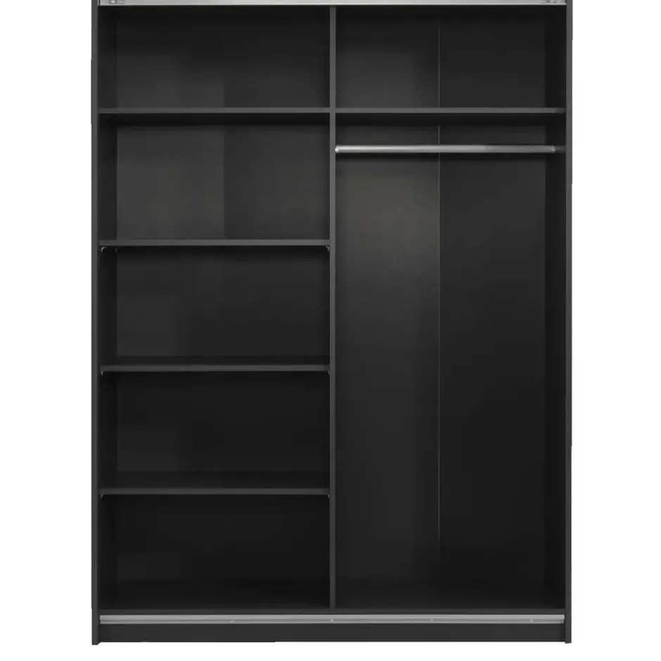 Schuifdeurkast Genua - antraciet - 204x150x60 cm