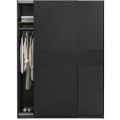 Schuifdeurkast Genua - antraciet - 204x150x60 cm