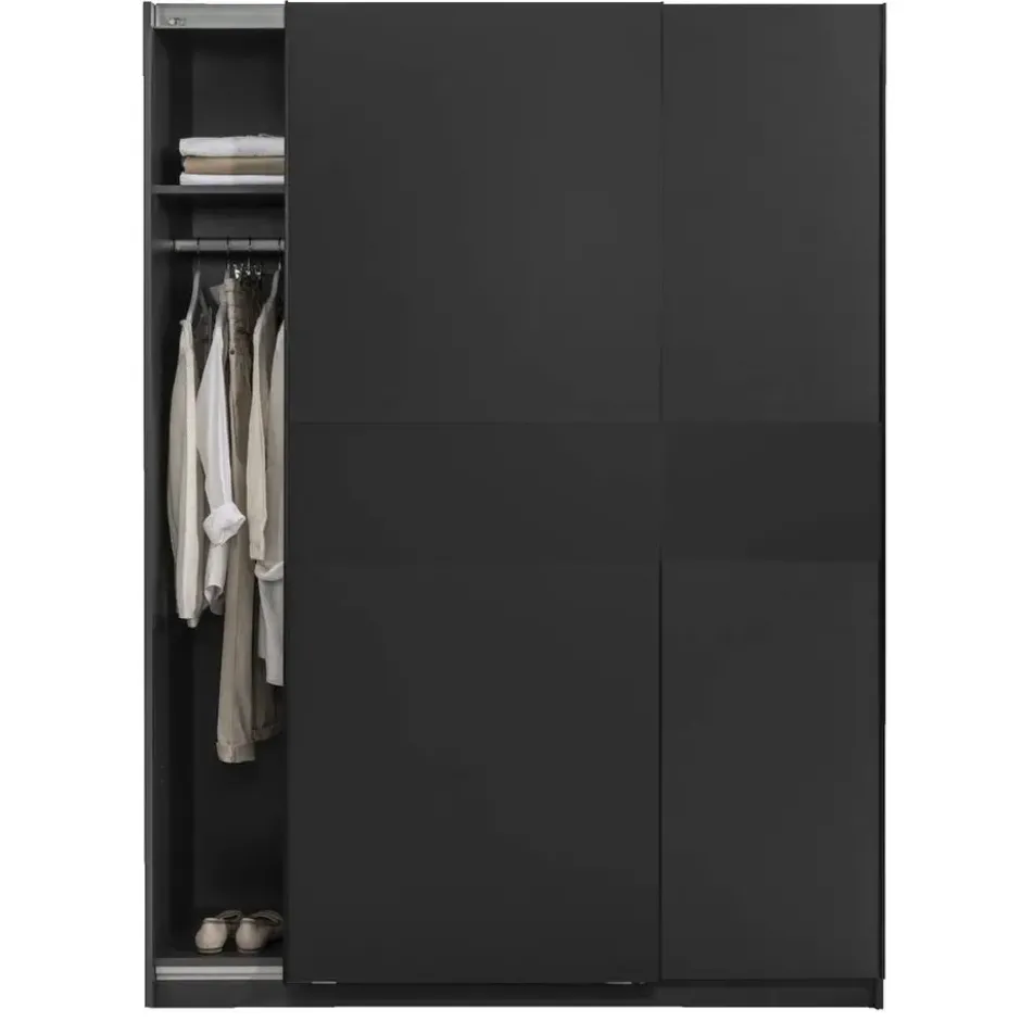 Schuifdeurkast Genua - antraciet - 204x150x60 cm